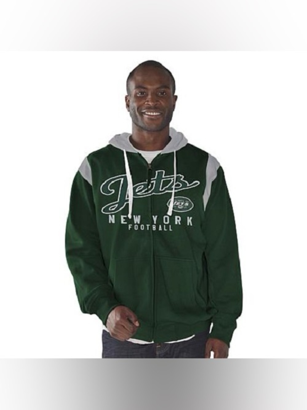 NFL licensed men’s full zip fleece Jets hoodie sweatshirt size xl